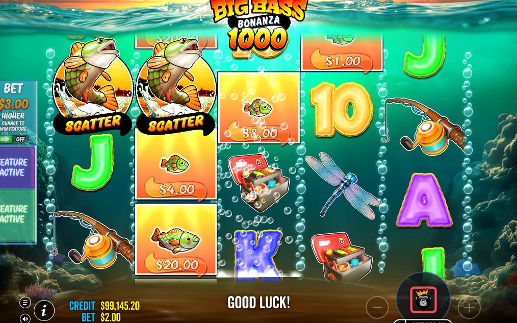 Free spins med WILD Fisherman på alla fem hjul